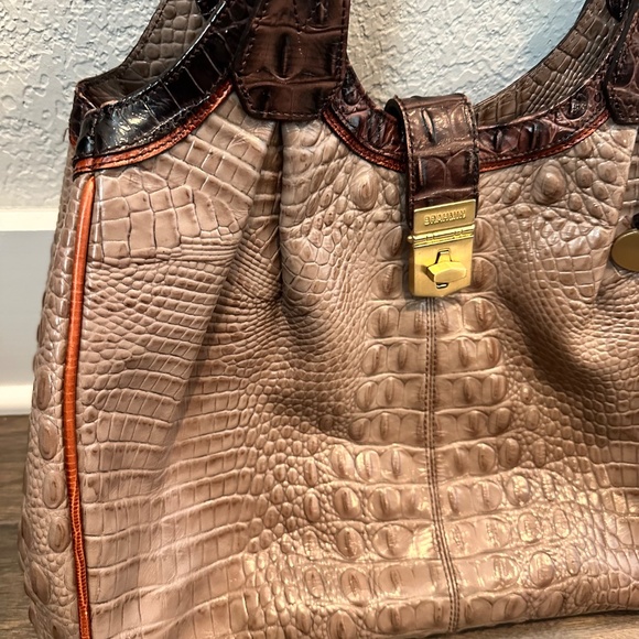 Brahmin Elisa Brown Embossed Croc Leather Purse - Picture 5 of 12